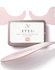 Reusable under-eye patches packaging with visible brand logo on a white background