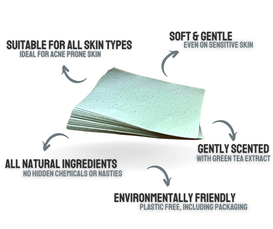 ENVIRONMENTALLY FRIENDLY - As the only 100% plastic-free oil blotting papers in the UK, we use a natural plant-based alternatives to plastic oil-control films. Product and packaging is 100% biodegradable & compostable.