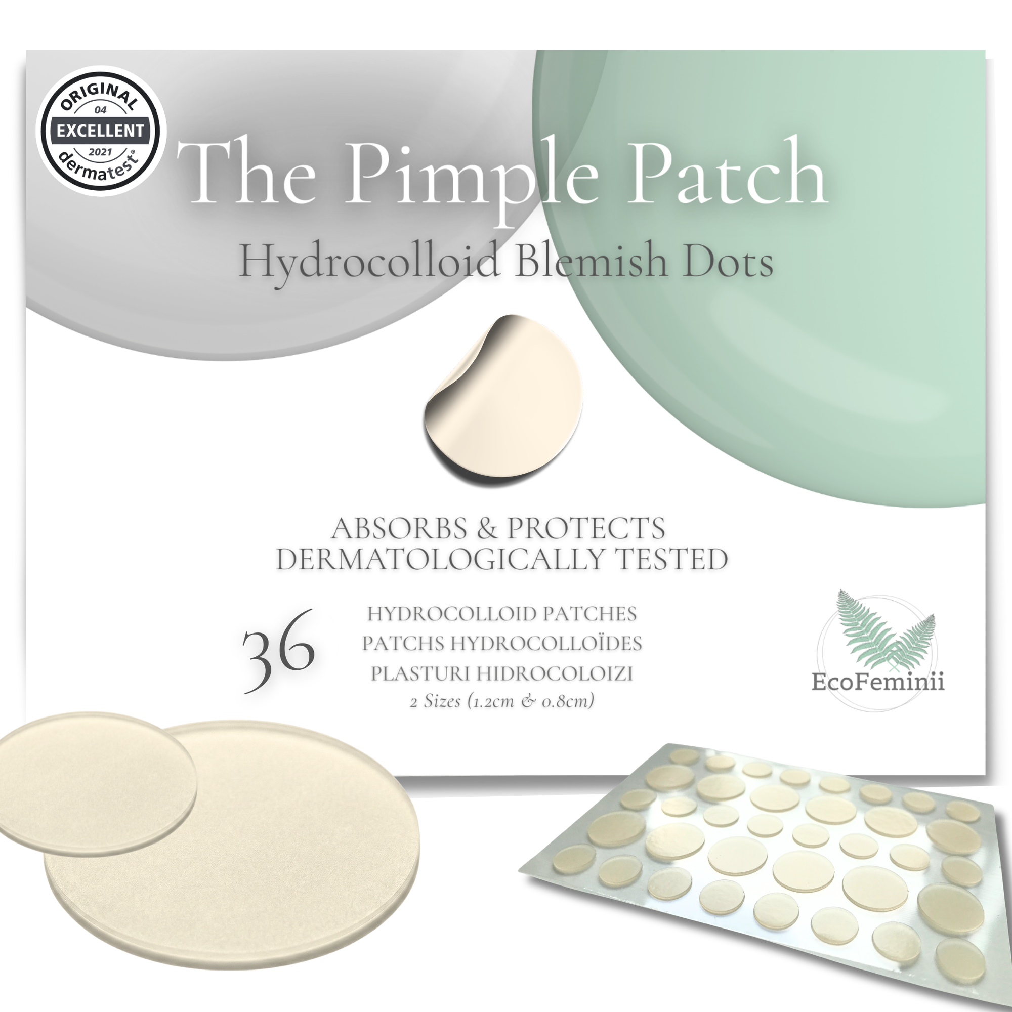 Vegan hydrocolloid pimple patch sheet for overnight acne care and pus absorption.