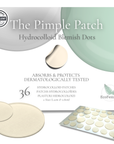 Vegan hydrocolloid pimple patch sheet for overnight acne care and pus absorption.