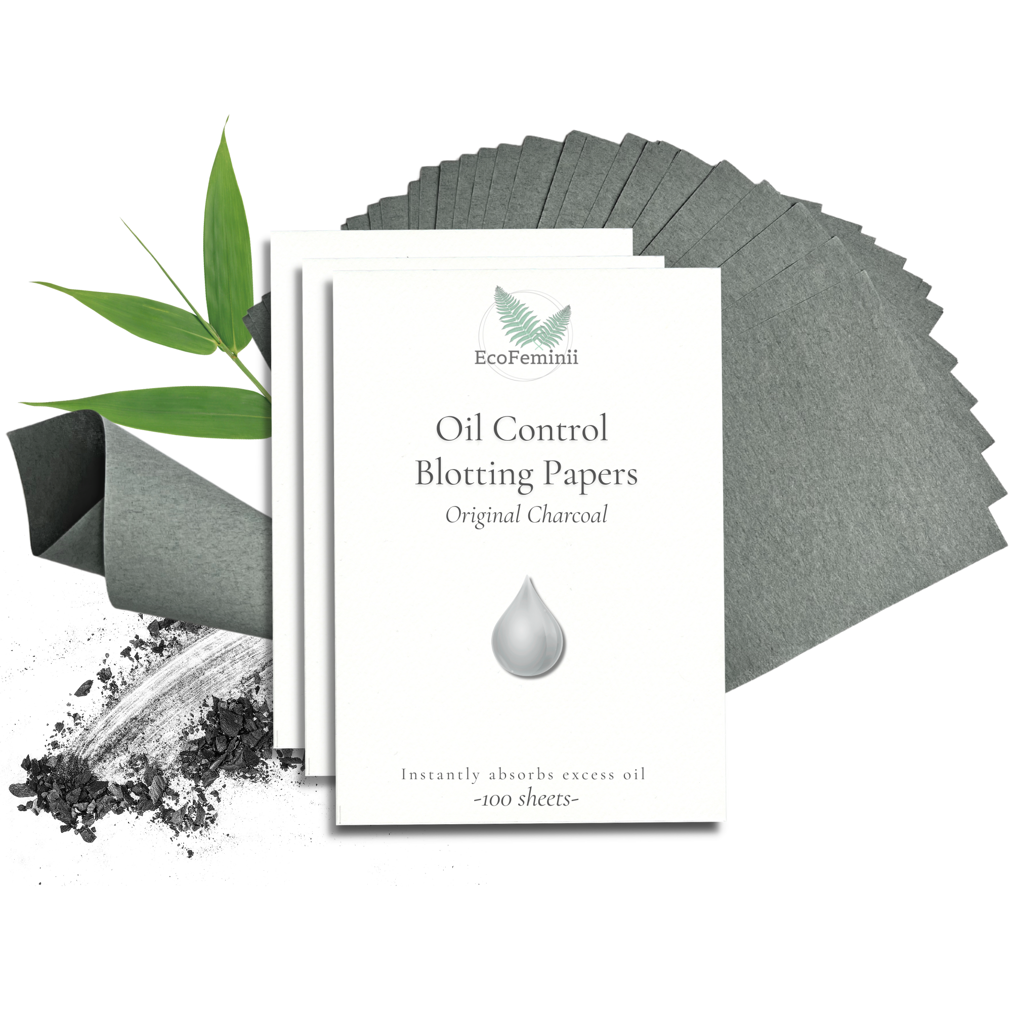 Charcoal Oil Control Blotting Papers – Max Absorbency Oil Control Paper for T-Zone &amp; Face – Clean, Clear, Matte Skin
