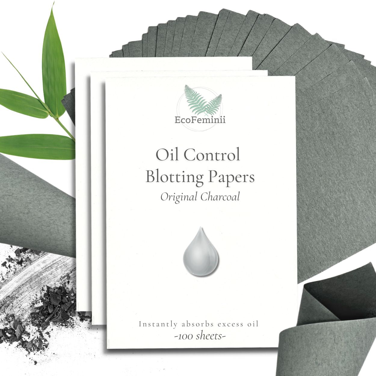 Charcoal Oil Control Blotting Papers – Max Absorbency Oil Control Paper for T-Zone &amp; Face – Clean, Clear, Matte Skin