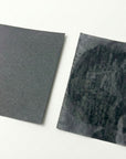 before and after oil absorption from oil control blotting papers on a white background