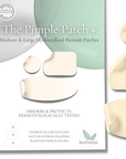 The Pimple Patch + Medium & Large Hydrocolloid Blemish Patches. Absorbs & Protects - Dermatologically Tested.