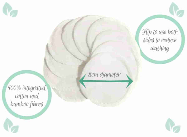 10 pieces cotton bamboo makeup pads 100% chemical free and natural